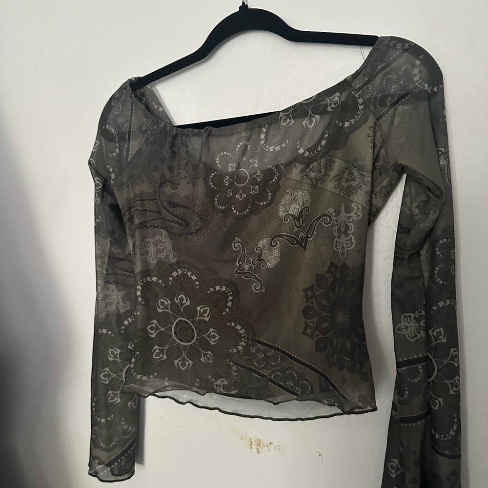 Elegant Sheer Black Floral Top